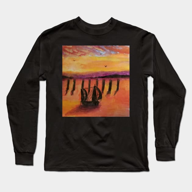 Sail boat Long Sleeve T-Shirt by teenamarie23art